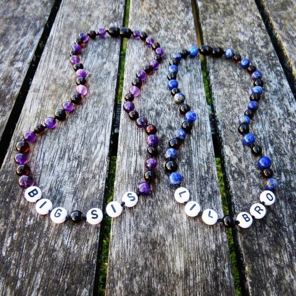 Custom Name Amber Teething Necklace Carousel 7
