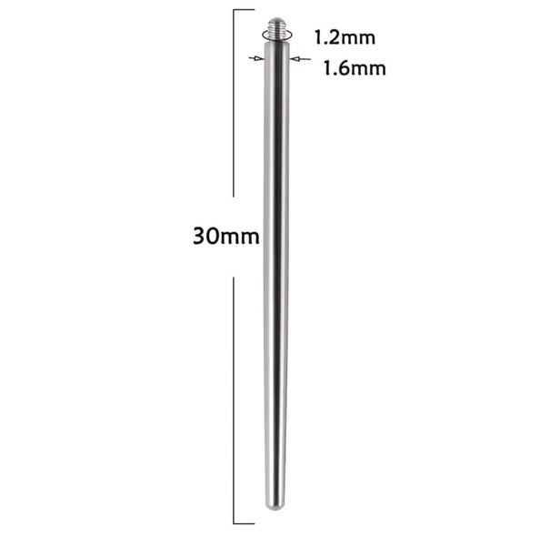 14g Insertion Pin, for Internally Threaded Jewellery. Carousel 1
