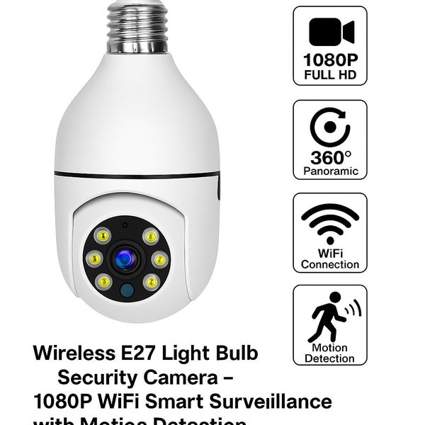 Wireless Light Bulb Security Camera 1080P WiFi Smart Motion Detection Carousel 3