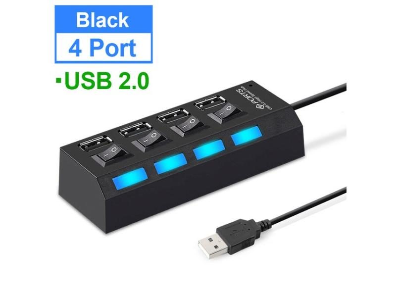 7 Ports Usb Hub LED USB High Speed 480 Mbps Adapter USB Hub With Power On Off Carousel 1