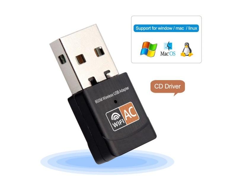 USB WiFi Adapter USB Ethernet WiFi Dongle 600Mbps 5Ghz Lan USB Wi-Fi Adapter PC Carousel 1
