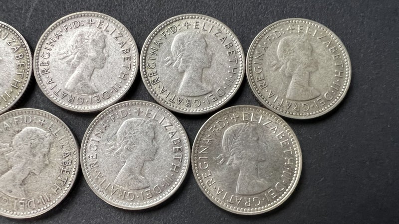 Group of Different Date Australian Silver Sixpence Coins 1950-1963 - Lot E508 Carousel 6