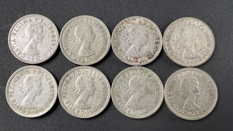 Group of Different Date Australian Silver Sixpence Coins 1954-1962 - Lot E509 Carousel 2