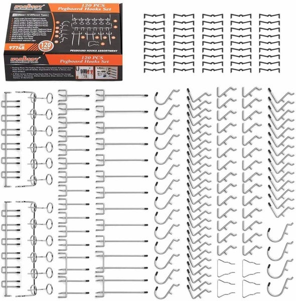 120Pc Peg Board Hooks Set Carousel 1