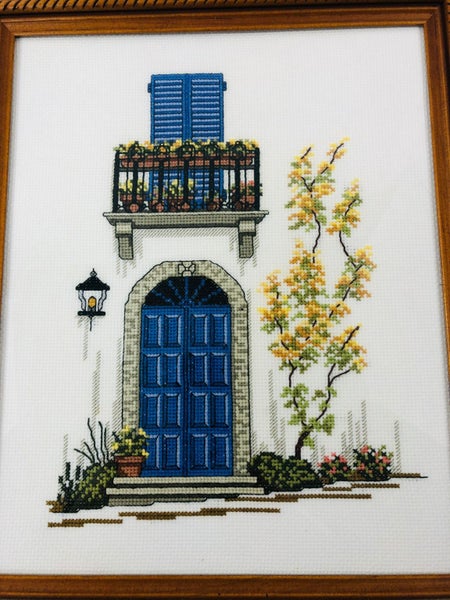 Framed Needlepoint - Door / Balcony Scene (21009) Carousel 2