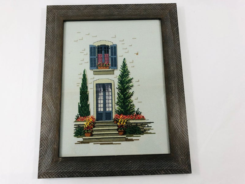 Framed Needlepoint - Door Scene (21011)62972918422914110