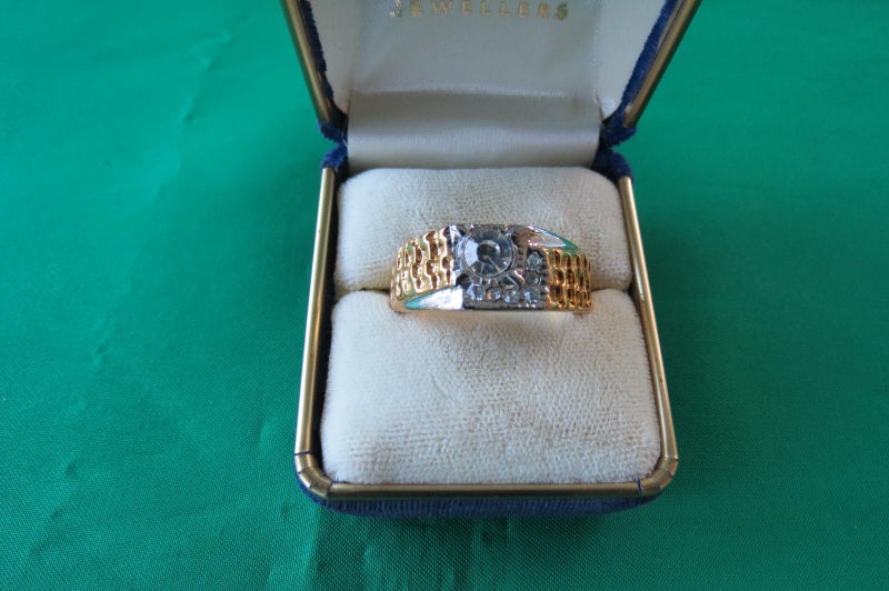 A nice Gold plated Gents dress ring. Carousel 1