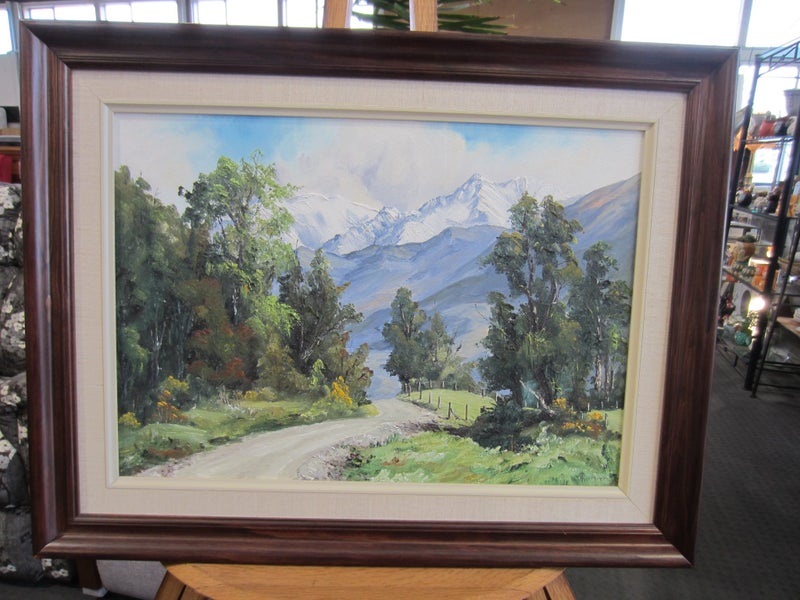 Anne Philip 'Haast Pass Road, near Makarora' 1984 Oil Painting Carousel 1