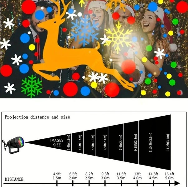 USB-Powered Rotating 16 Pattern LED Projection Light - Snowflake, Christmas Carousel 4