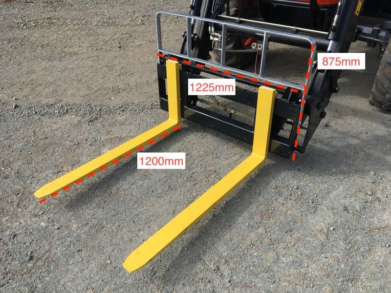 Loader Pallet forks Euro hitch 2500KG with 1200mm long adjustable tines62949053001091111
