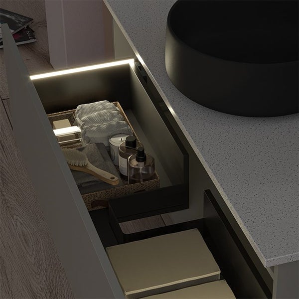 EX-DISPLAY - TERINA X PRO 1200 WALL VANITY 1XDRW - ELESTONE STARLIGHT 12MM Carousel 4