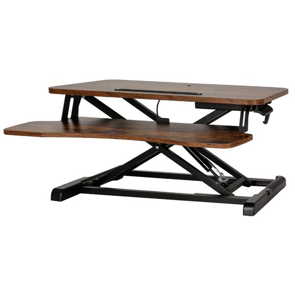 Artiss Standing Desk Riser Height Adjustable Rustic Brown 80CM Carousel 1