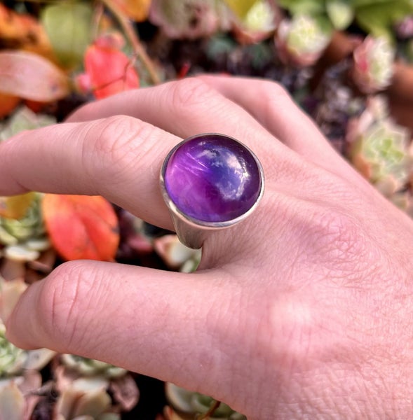 Large Amethyst sterling silver ring62864731520513116