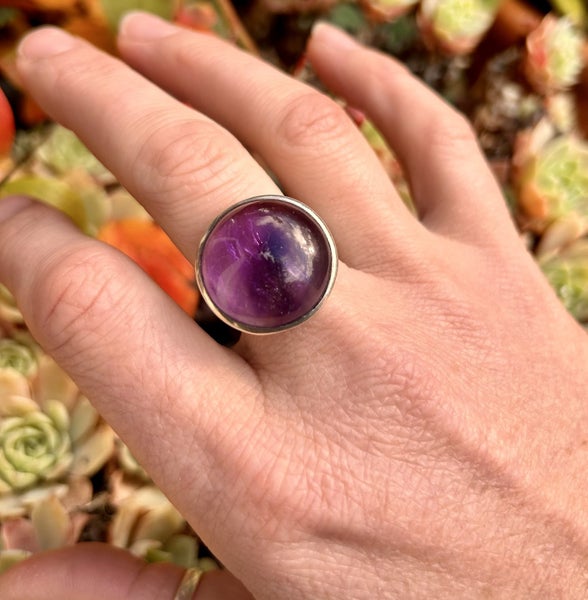Large Amethyst sterling silver ring62864731520513111