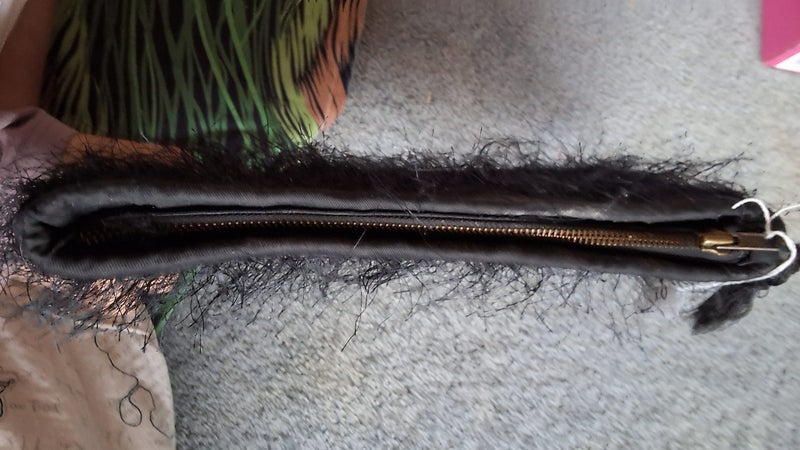 BLACK CLUTCH BAG WITH ZIP FOR WOMEN Carousel 2