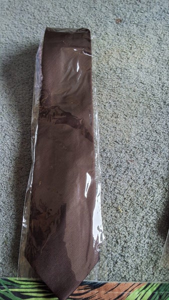 3 PLAIN MENS TIES SCARF QUEEN BROWN GREY BLUE Carousel 4