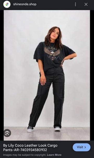 Shine On by Lily Coco Leather Cargo Pants Carousel 1