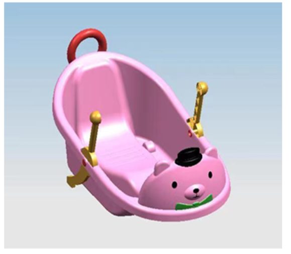 Snow sled Benny Bear W Wheels Sled Pink Carousel 2