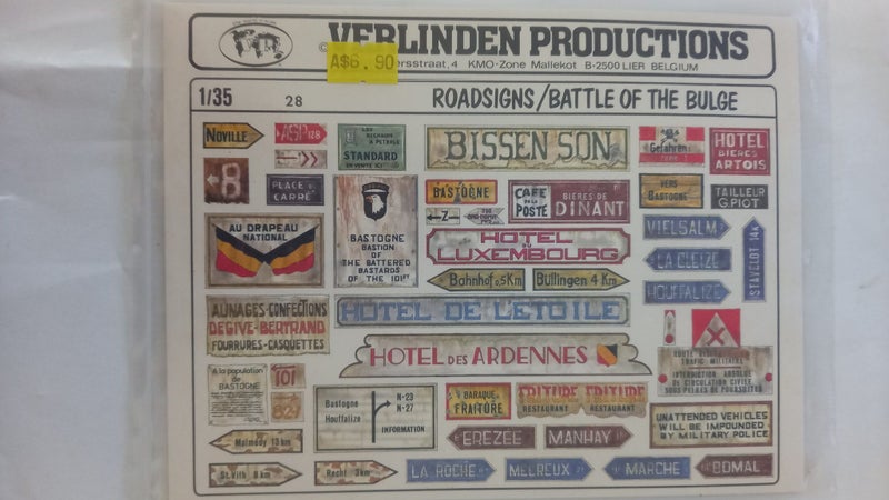 1/35 Verlinden Battle of the bulge road signs Carousel 1