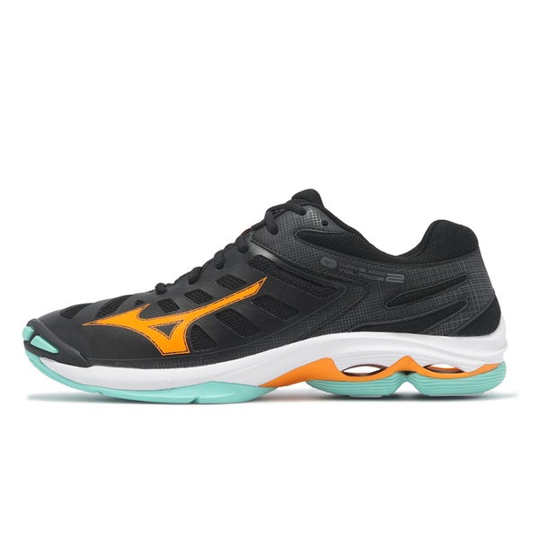 Mizuno Wave Voltage 2 Black Orange Teal Men Volleyball Sports Shoes V1GA2460-12 Carousel 1