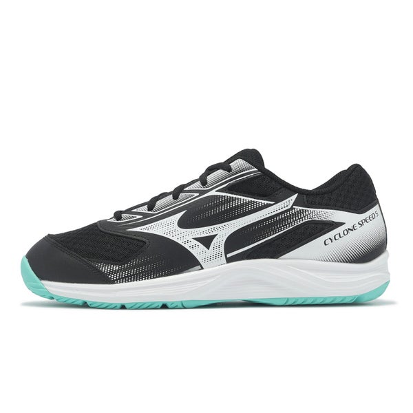 Mizuno Cyclone Speed 5 Black White Teal Men Volleyball Sports Shoes V1GA2580-12 Carousel 1