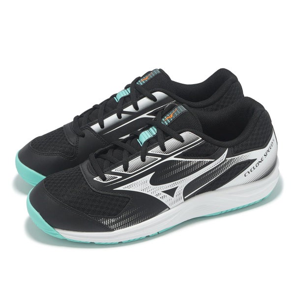 Mizuno Cyclone Speed 5 Black White Teal Men Volleyball Sports Shoes V1GA2580-12 Carousel 16
