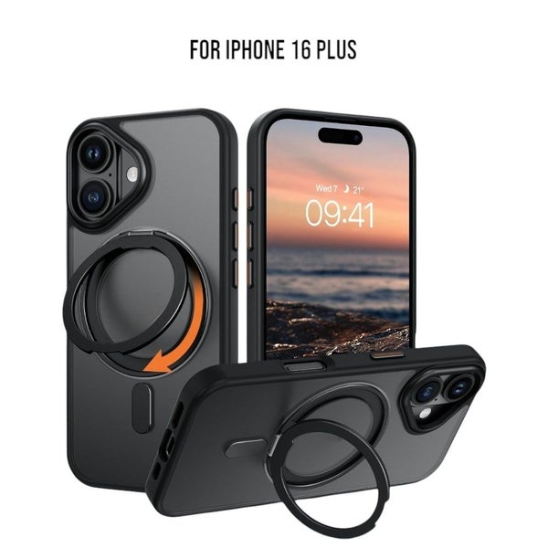 iPhone 16 Plus Case with 360°Rotatable Magnetic Ring Stand Carousel 1