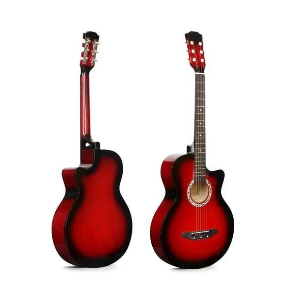 Brand New 38" Acoustic Guitar Red (With A Free Carry Bag Case)629337317414421128