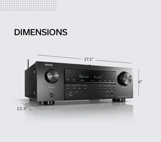 Denon AVR-S750H is a 7.2-channel, 4K Ultra HD AV receiver featuring Dolby Atmos Carousel 2