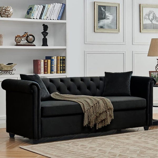 Brookfield Velvet 2+3 Seater Sofa Set Black Carousel 2