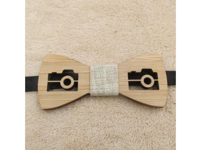Classic Bamboo Wood Children Bow Ties Laser Cut Wooden Kids Butterfly Bow Knots Carousel 1
