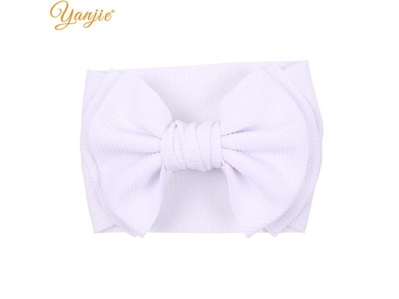 YANJIE Large 7" Hair Bows Headband Waffle Fabric Elastic Hair Bands DIY Girl Carousel 1