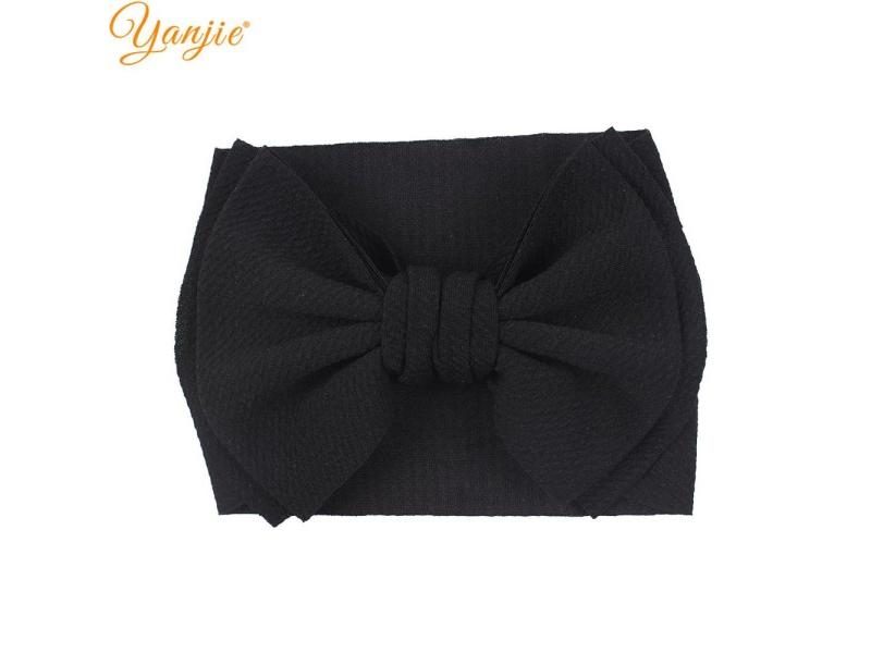 YANJIE 7" Hair Bows Headband Waffle Fabric Elastic Hair Bands DIY Girl Hair Carousel 1