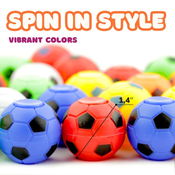 Spinner Balls 1.4'' Mini Fidget Spinner Soccer Balls 12 Soccer Party Favors C Carousel 3