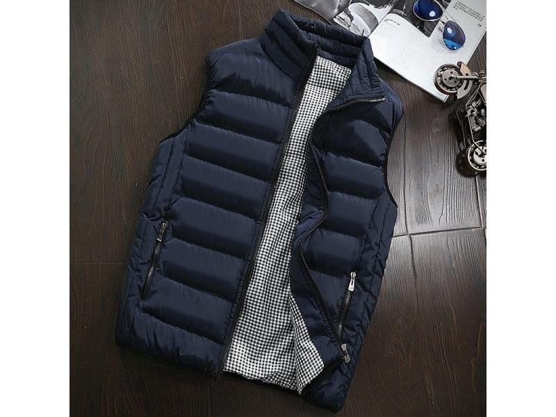 Men Windproof Sleeveless Vest Down Cotton Warm Carousel 1