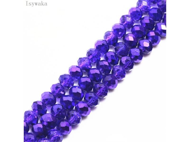 Isywaka Peach Multicolor Austria Faceted Crystal Glass Beads Loose Spacer Round Carousel 1