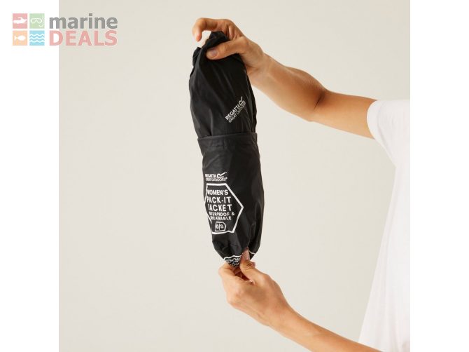 Regatta Pack It III Womens Waterproof Jacket Blac… Carousel 10