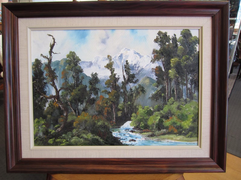 Anne Philip "Makarora River, Haast Pass 1984" Oil Painting Carousel 1