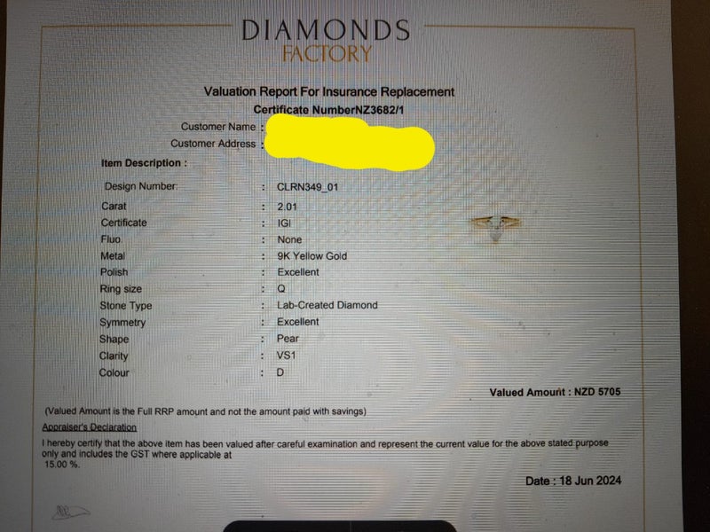 9K Pear-shaped Diamond Engagement Ring62863214357634113