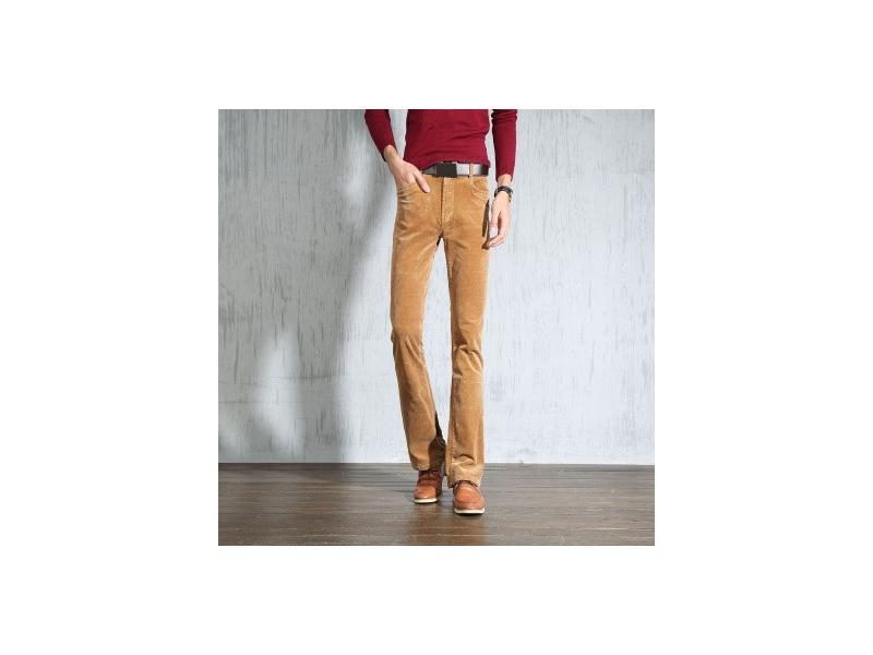 Winter Warm Men's Corduroy Flared Elastic Bell-bottom Trousers Carousel 1