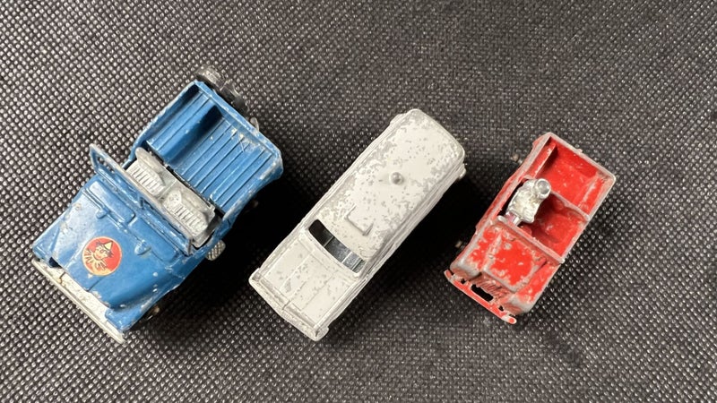 Vintage Fun Ho! Vehicle Trio – Police Van, Jeep, Fire Chief Land Rover- Lot W358 Carousel 2
