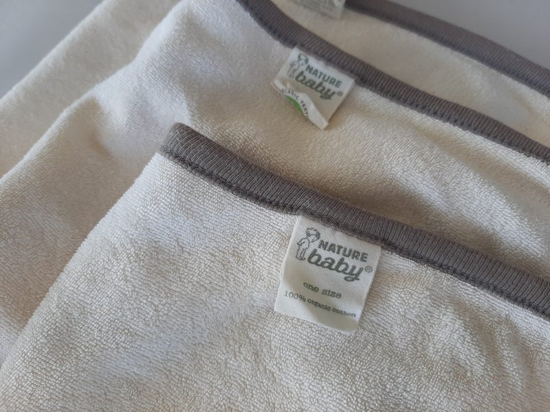 NATURE BABY 3x Organic Cotton Burp Cloths Carousel 2