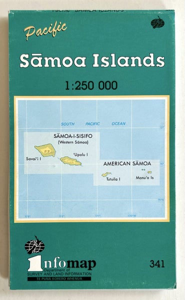 1992 Infomap 341 Samoa Islands Map Carousel 1
