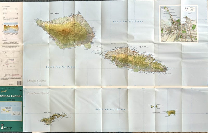 1992 Infomap 341 Samoa Islands Map Carousel 3