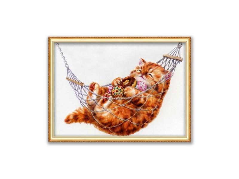 Meian 14CT Owl Animal Tree Cotton Thread Embroidery Kit DIY Needlework DMC Home Carousel 1