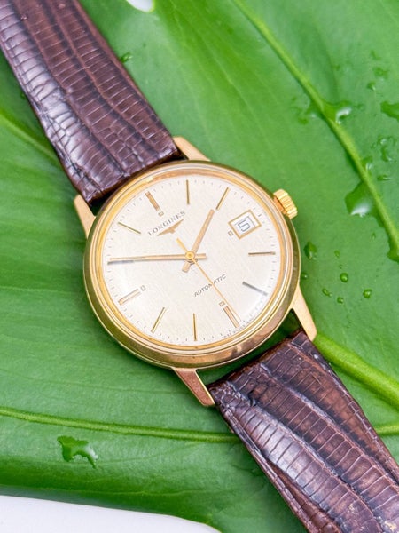 Longines 1970s Vintage Solid 9ct Gold Automatic Mens Wristwatch Serviced MINT Carousel 1