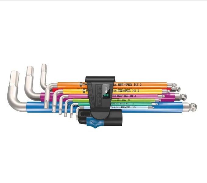Wera 05022699001 3950/9 Hex-Plus Multicolour HF Stainless 1 L-key set Carousel 1