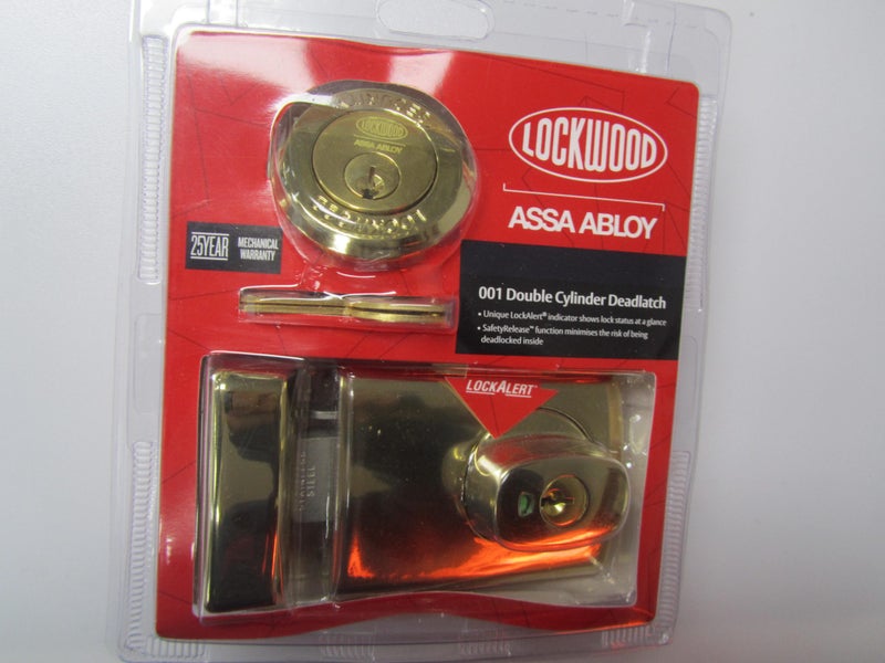 Lockwood 001 Double Cylinder Deadlatch Brass Carousel 2