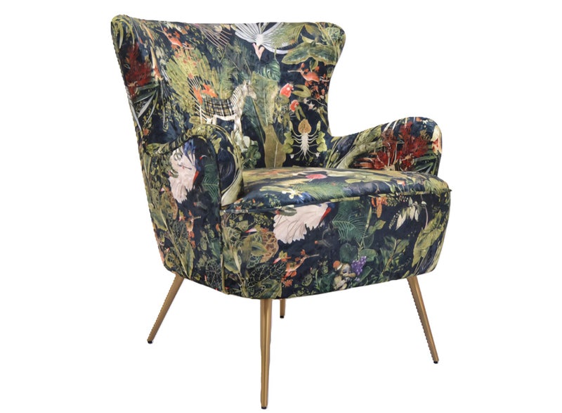 Green Patchwork Accent Chair 2393-2, 103C Carousel 1