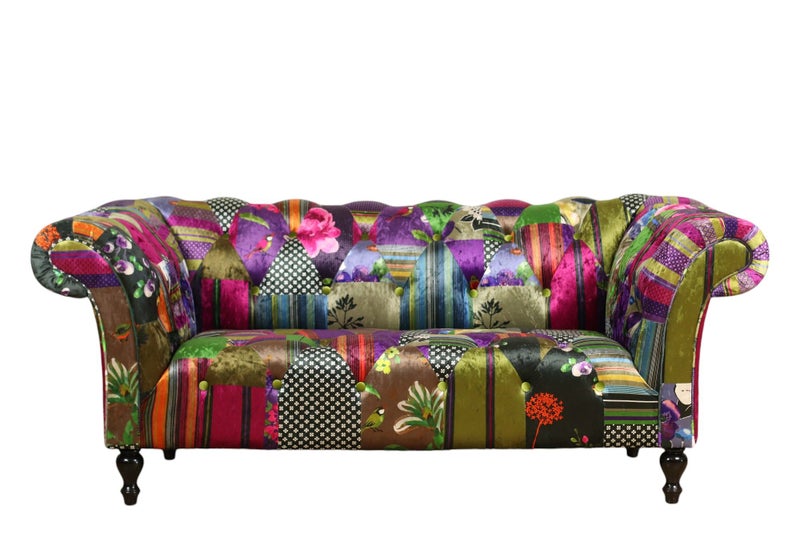 TNC Patchwork 2 Seater Sofa, 1120L-88C Carousel 1